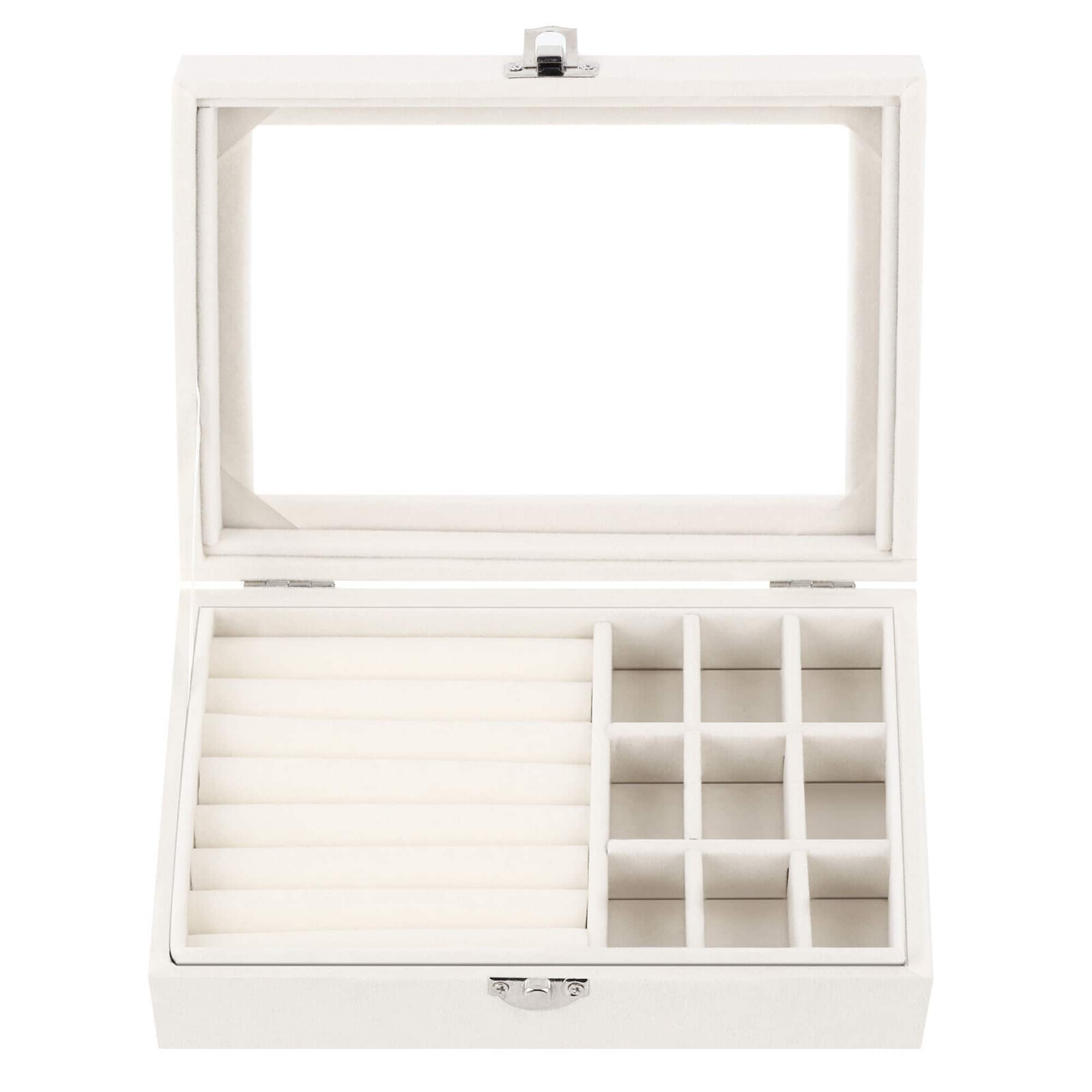NEX™ 8" White Velvet Jewelry Organizer For Earring and Rings